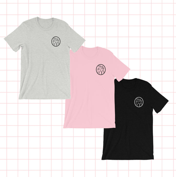 Embroidered Shy Cat Unisex T-Shirt
