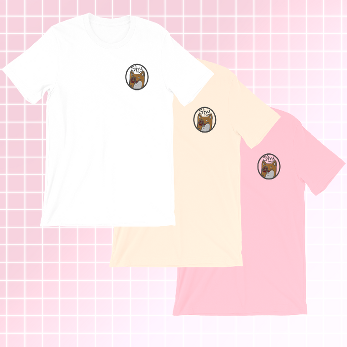 Embroidered Shy Shiba Unisex T-Shirt